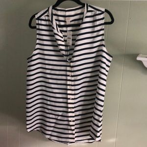 Striped sleeveless J Crew blouse